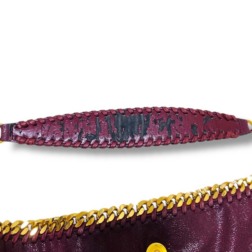 Stella McCartney Falabella Burgundy Purple Shaggy Deer Shoulder Bag Goldtone HW - Picture 15 of 17